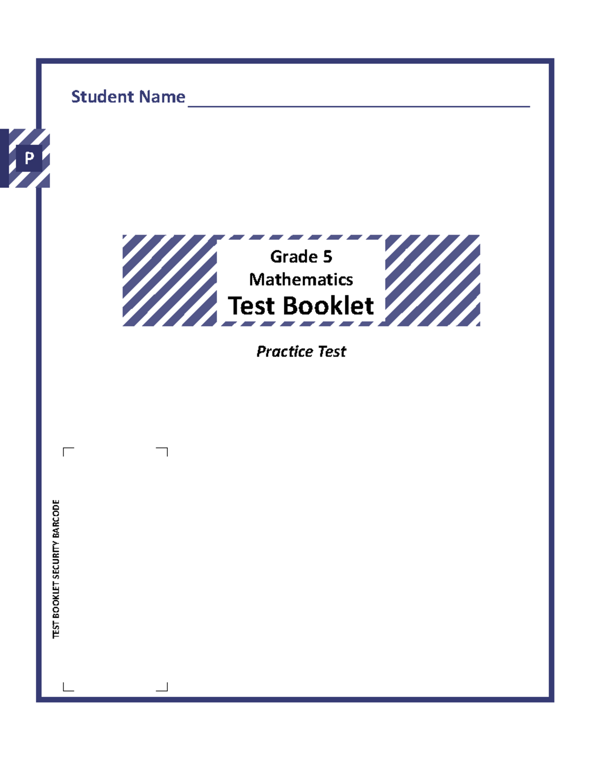 Practice Test-Math-5th Grade-New Jersey - Student Name TEST BOOKLET ...