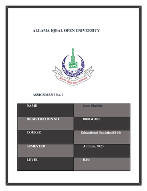 8624 logo - Assignment - Assignment No. 1 Submitted to: Sadaf Mahmood ...