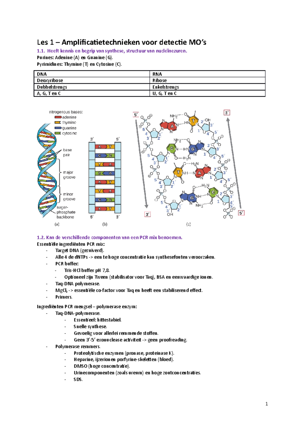 Moleculaire Microbiologie Samenvatting ALLE Leerdoelen - Les 1 ...