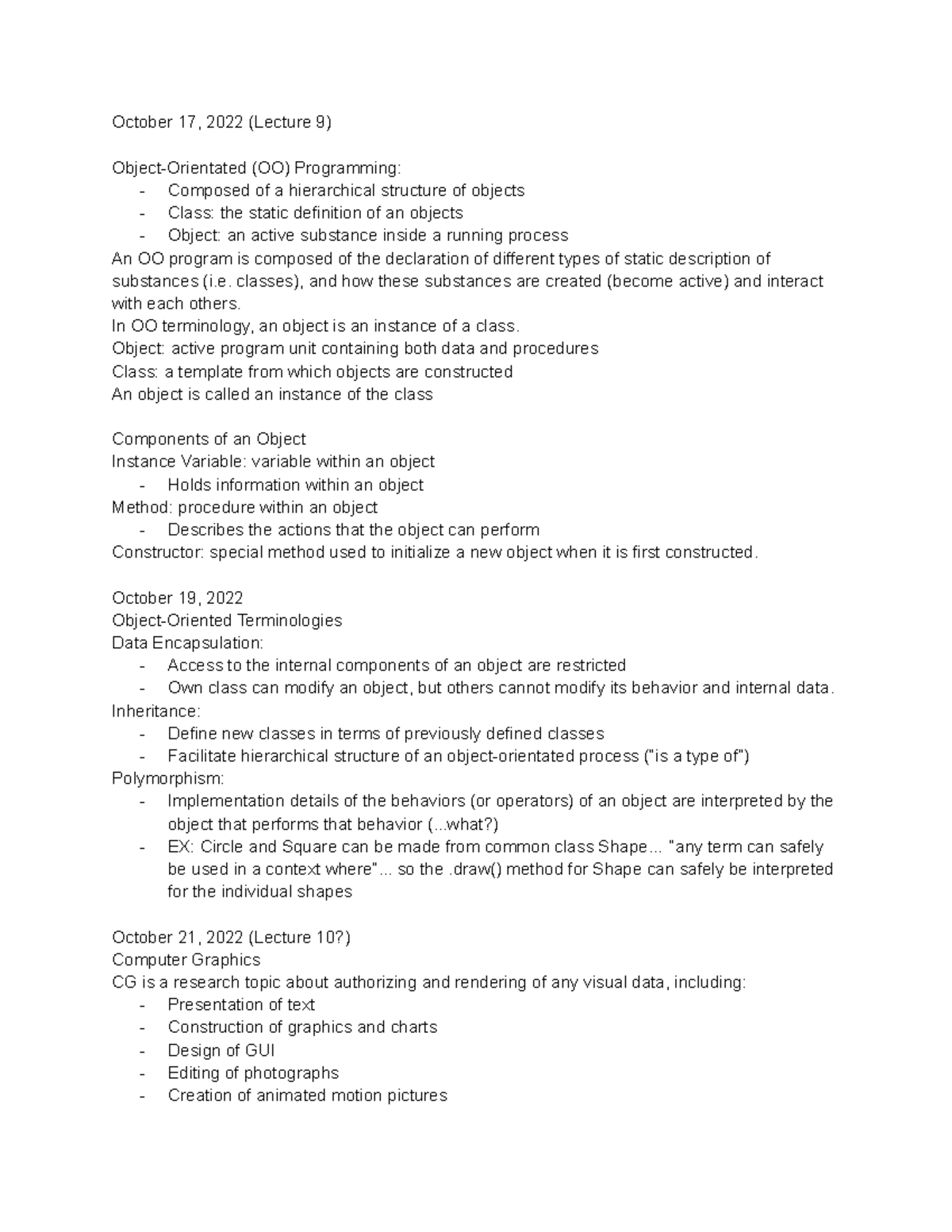 Copy of Exam 3 Notes (Comp Sci) - Deprecated API usage: The SVG back ...
