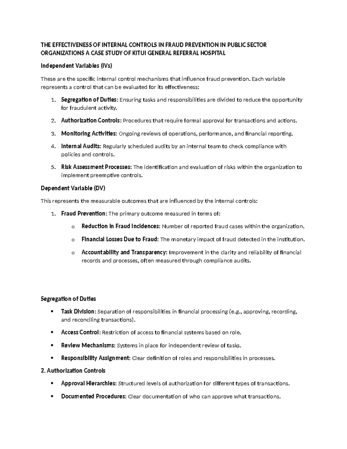 THE Effectiveness OF Internal Controls IN Fraud Prevention IN Public ...