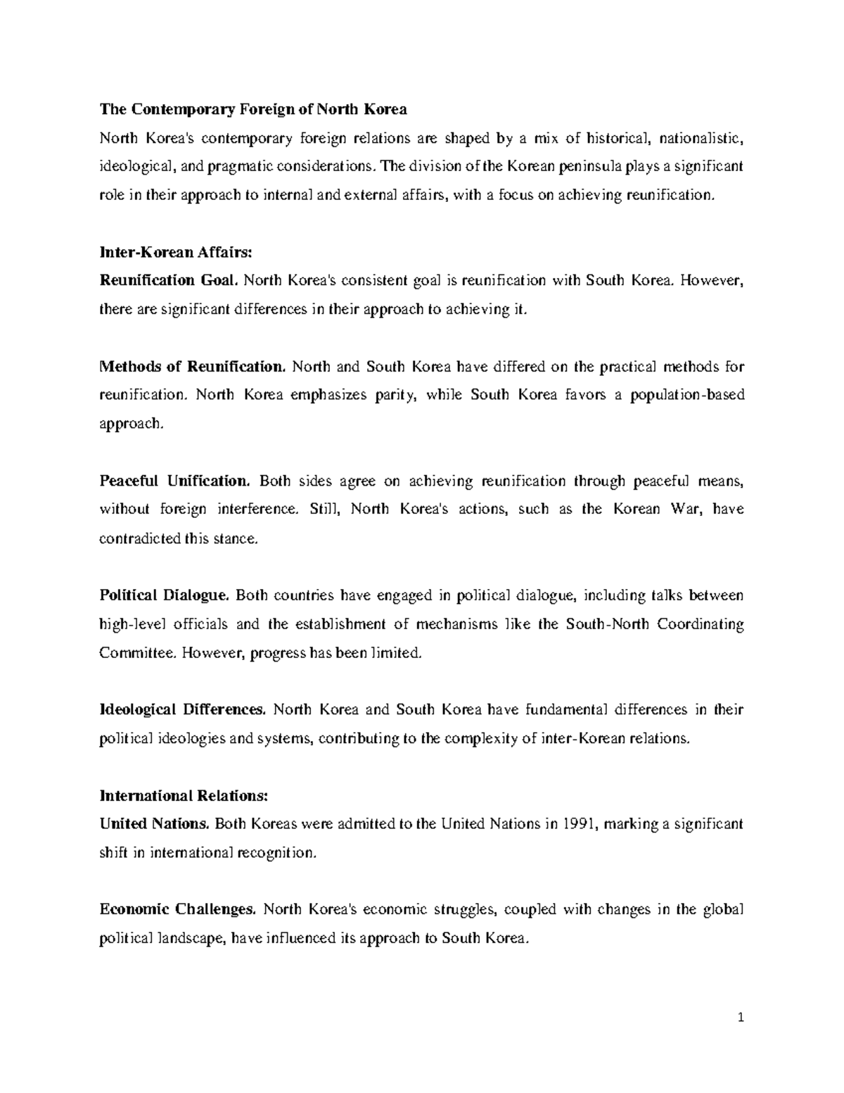 Contemp PETA - Paper - The Contemporary Foreign of North Korea North ...