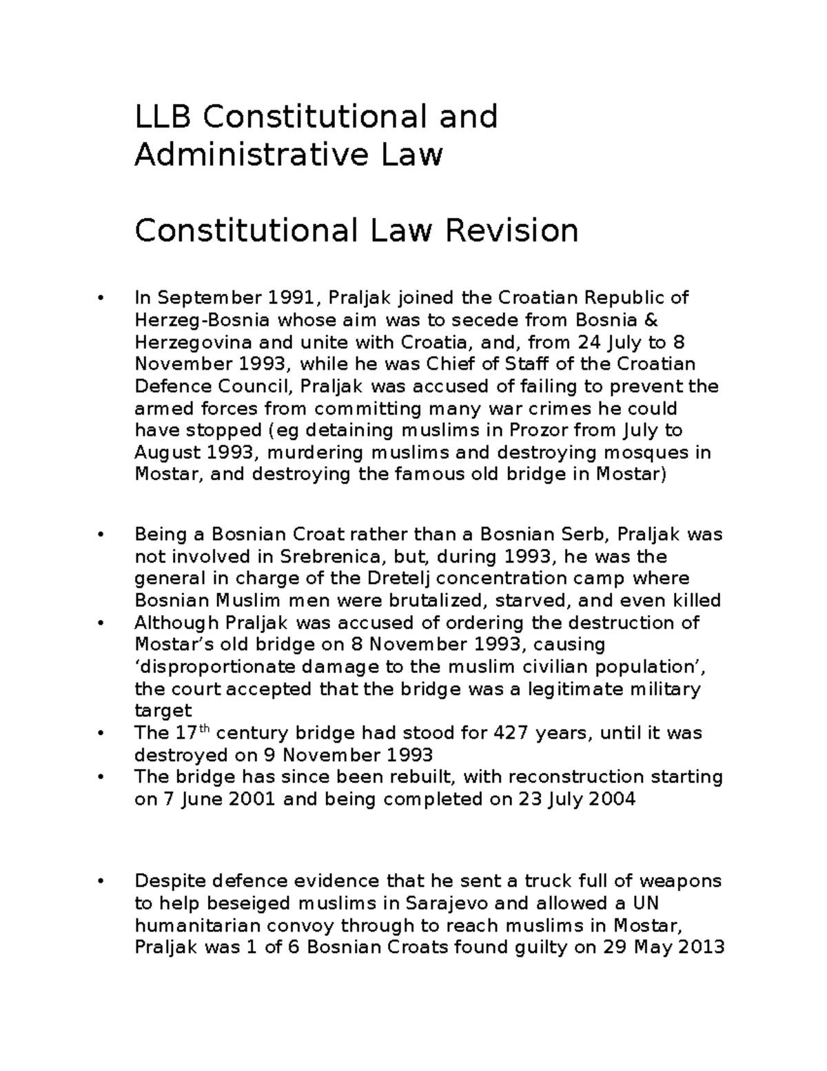 Constitutional law revision LLB Constitutional and Administrative Law