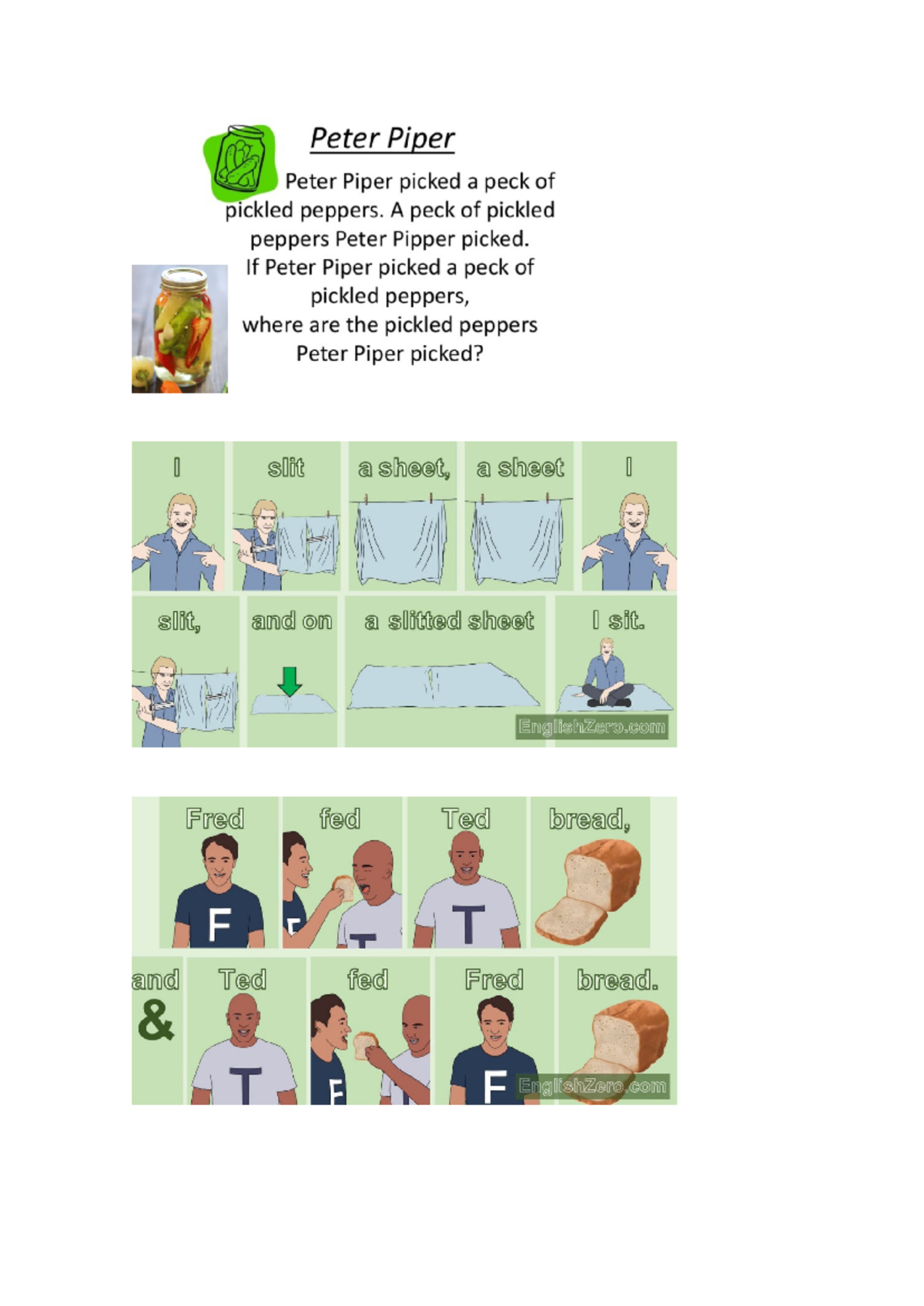 Exercise - advance1 - Peter Piper Peter Piper picked a peck of pickled ...