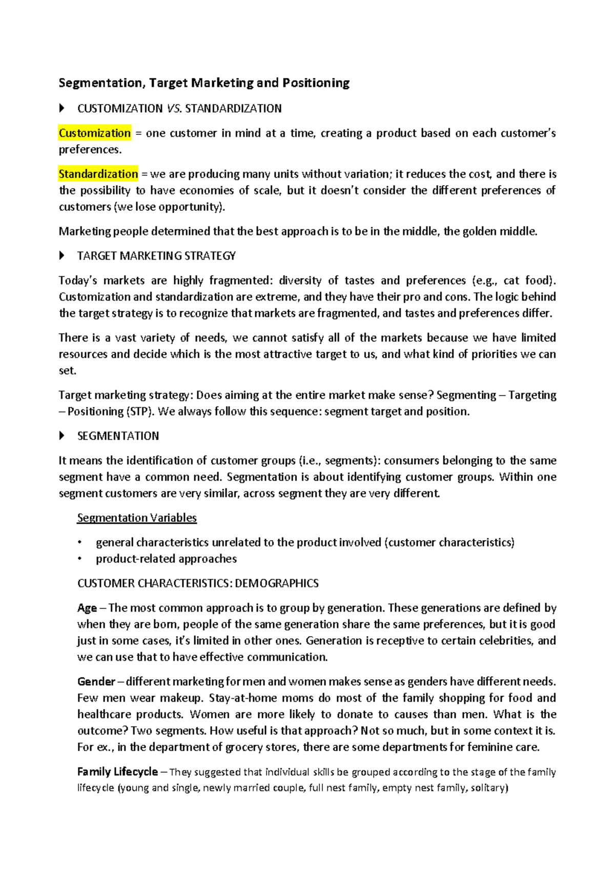 Marketing 2 - Segmentation, Target Marketing and Positioning ...