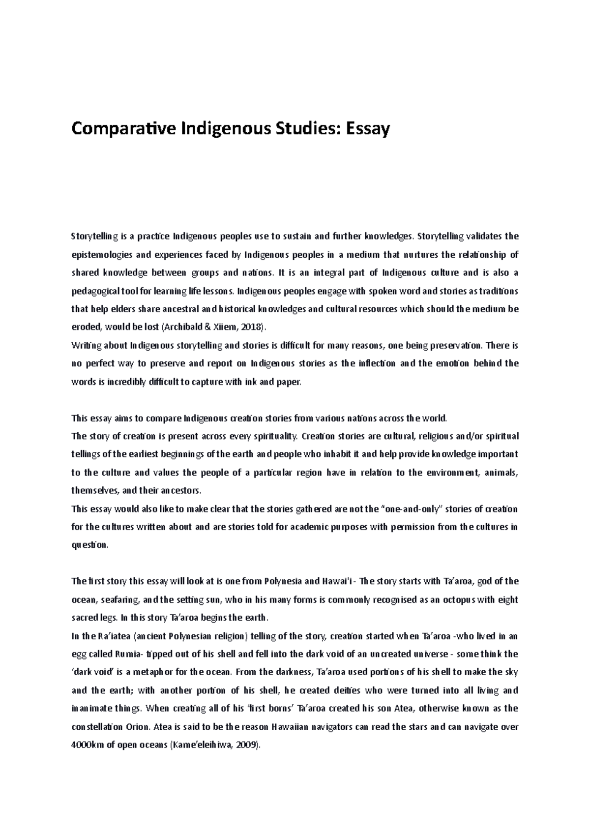 an essay about indigenous methodology