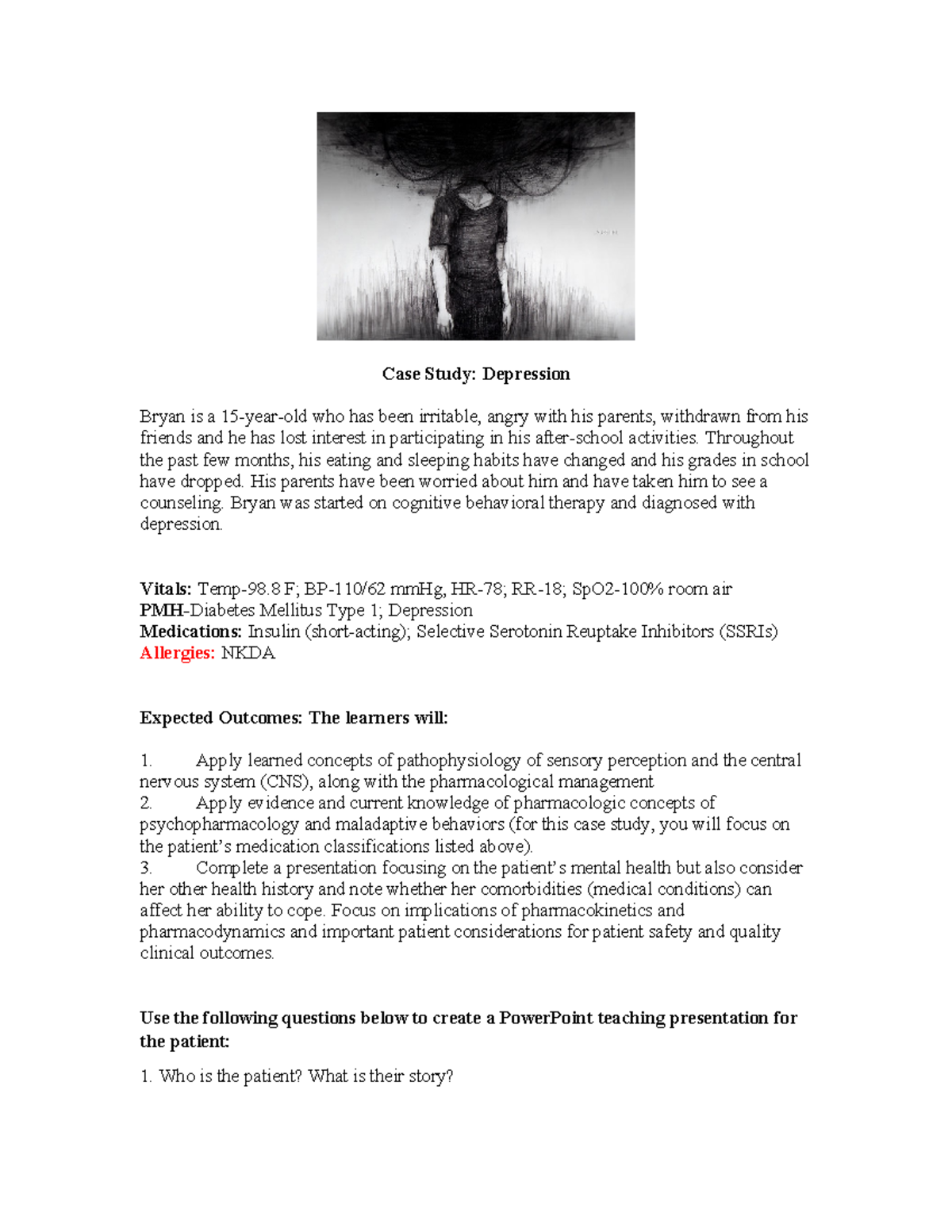 Final 129 project - Case Study: Depression Bryan is a 15-year-old who ...