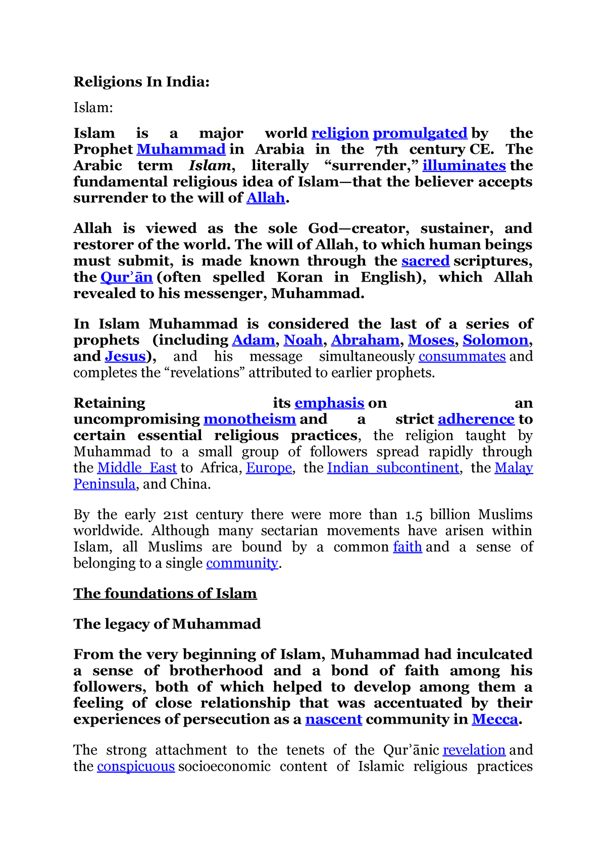 islam religion in india essay