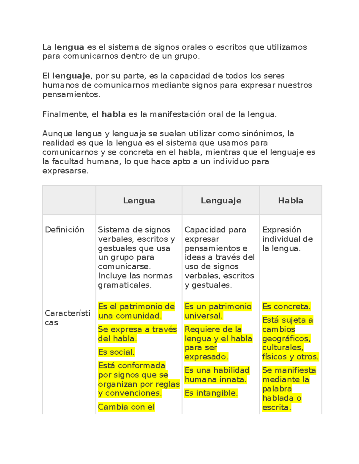 Clase 4 Lenguaje Lengua Y Habla La Lengua Es El Sistema De Signos Orales O Escritos Que 6853