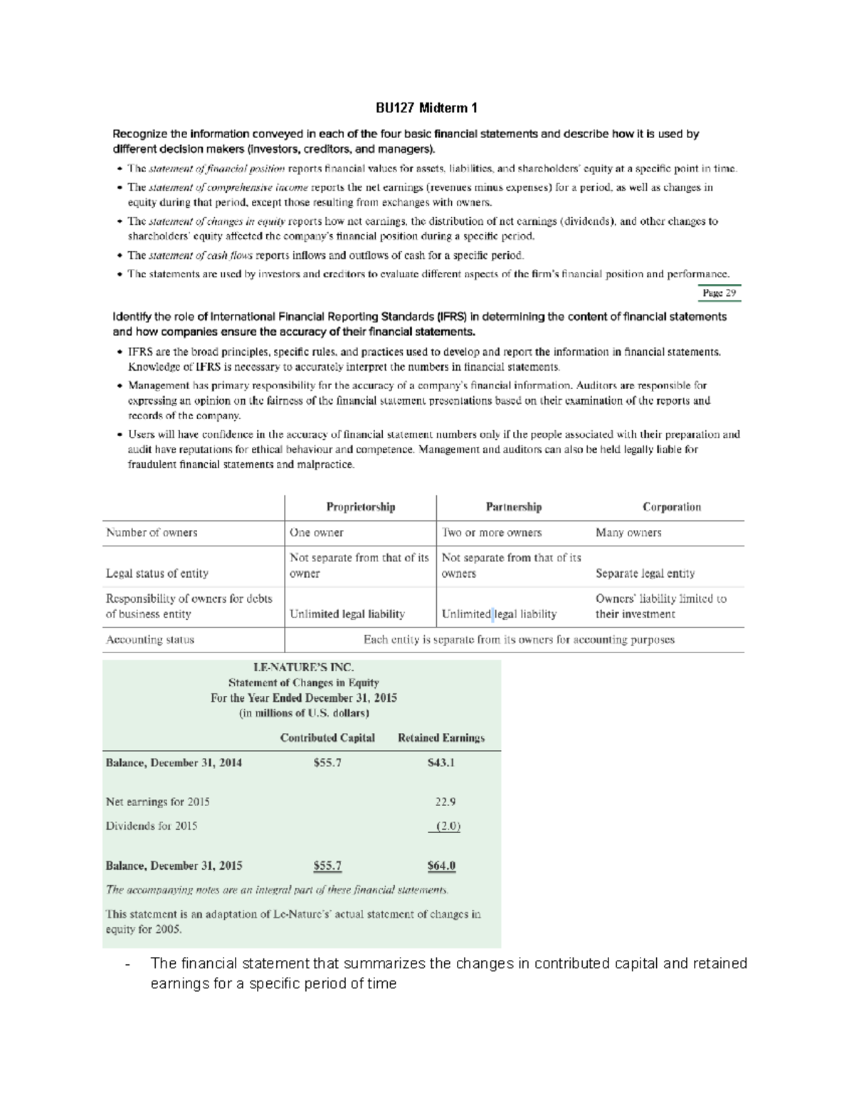 BU127 Midterm 1 - Comparability: Enables User To Find Similarities And ...