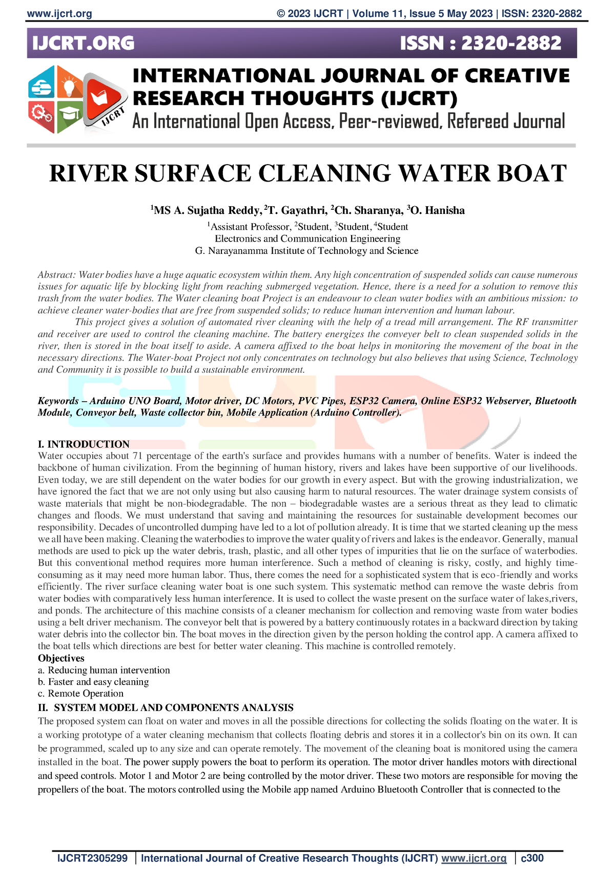 water cleaning boat research paper