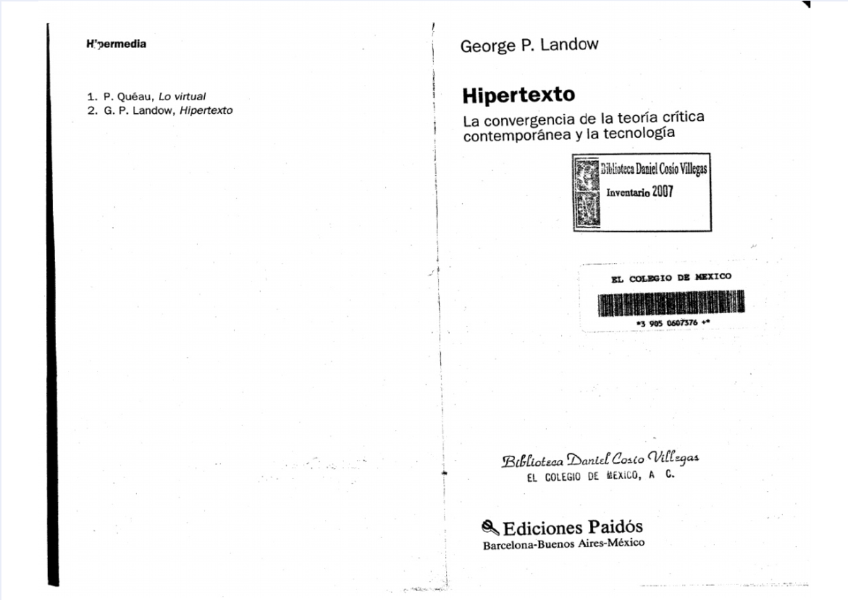 Hipertexto La convergencia de la teoria critica y la tecnologia George ...
