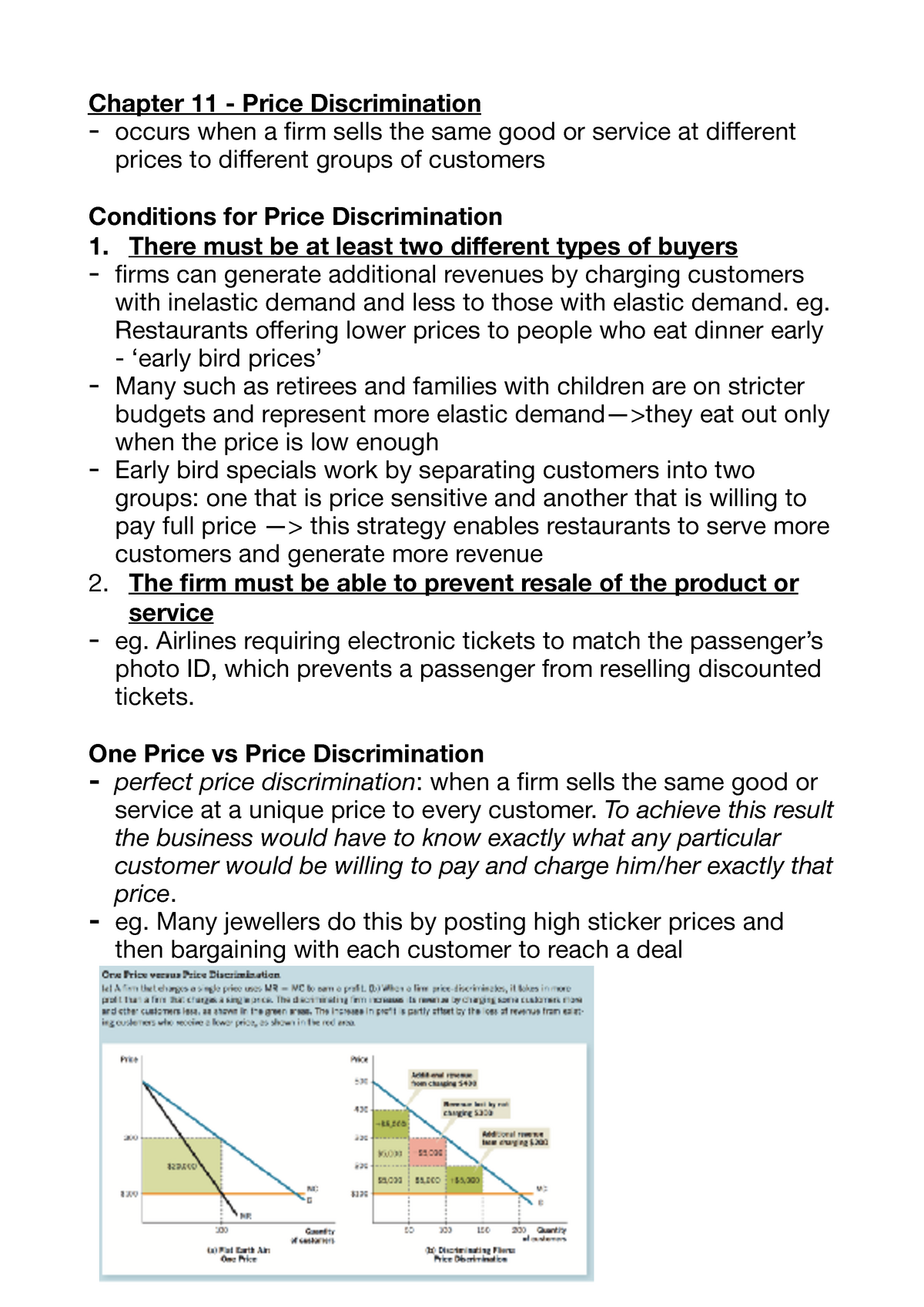 Chapter 11 Pdf - Notes - Chapter 11 - Price Discrimination - Occurs ...