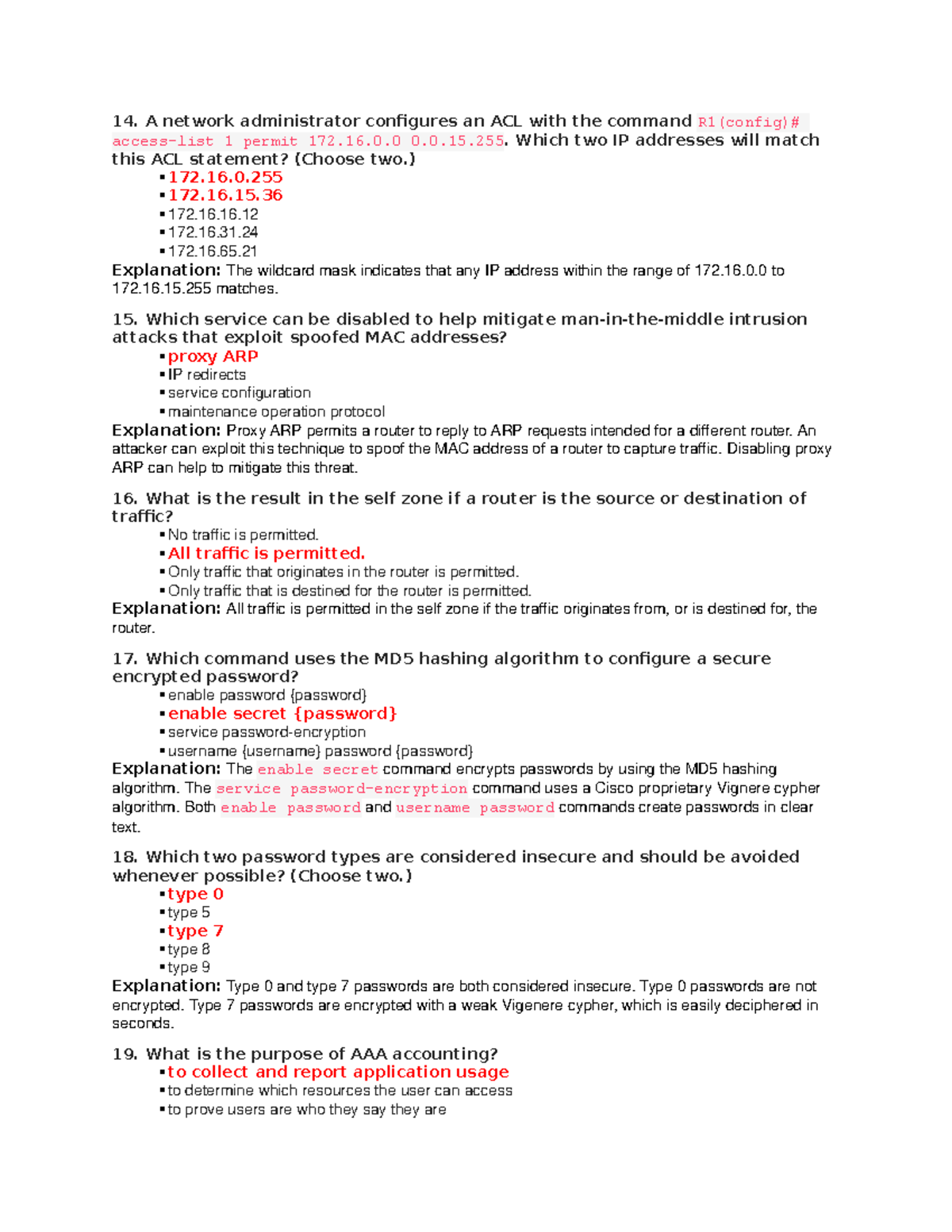 Chapter 26 Quiz- Network Device Access Control And Infrastructure ...