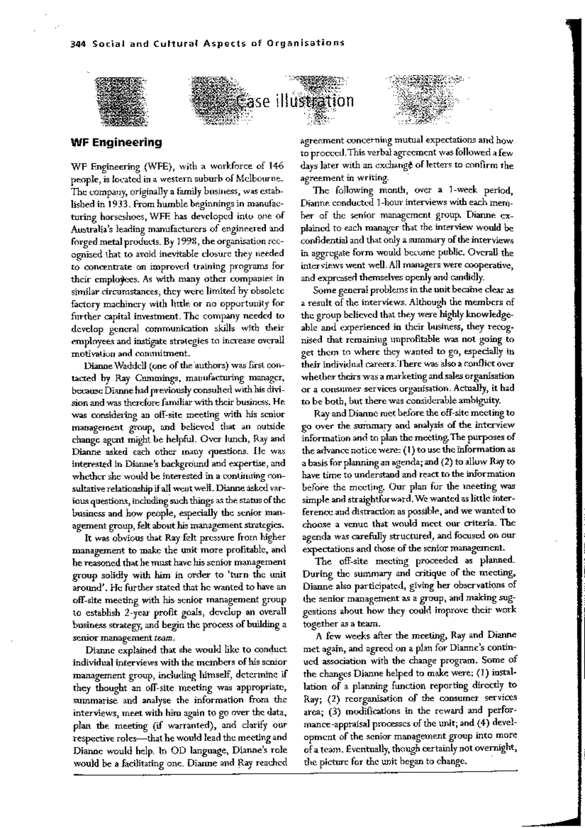 Phases in OD cycle Case illustration PSYC001 Studocu