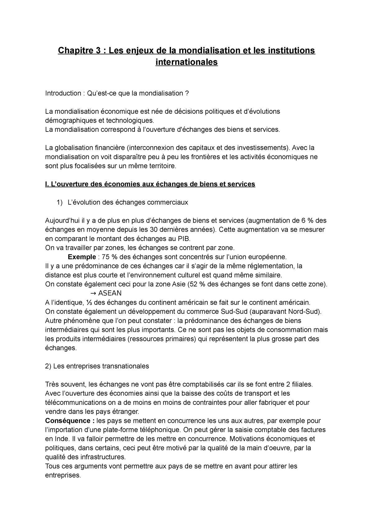 sujet de dissertation sur la mondialisation pdf