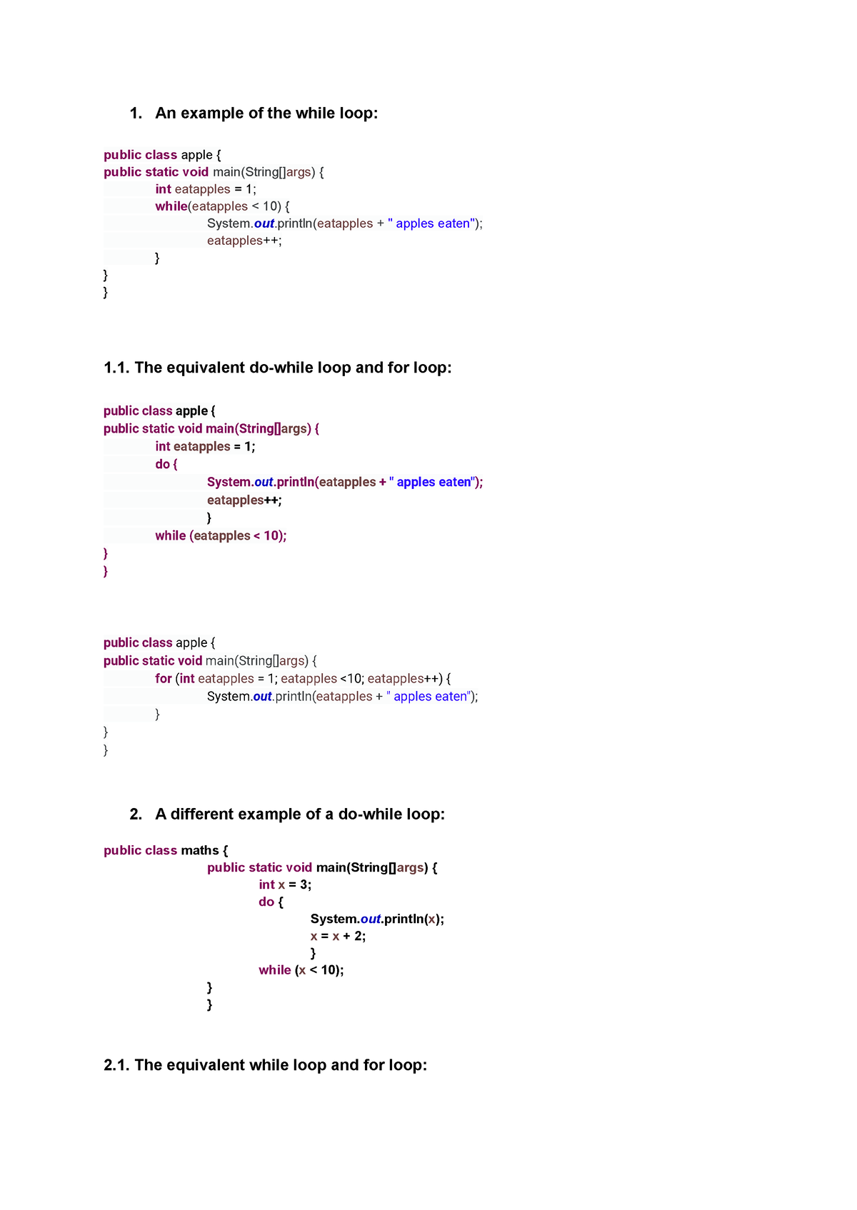 assignment in while loop