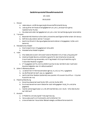 VL 01 BVT BVT WeusterBotz VL01 Grundlagen der Bioverfahrenstechnik