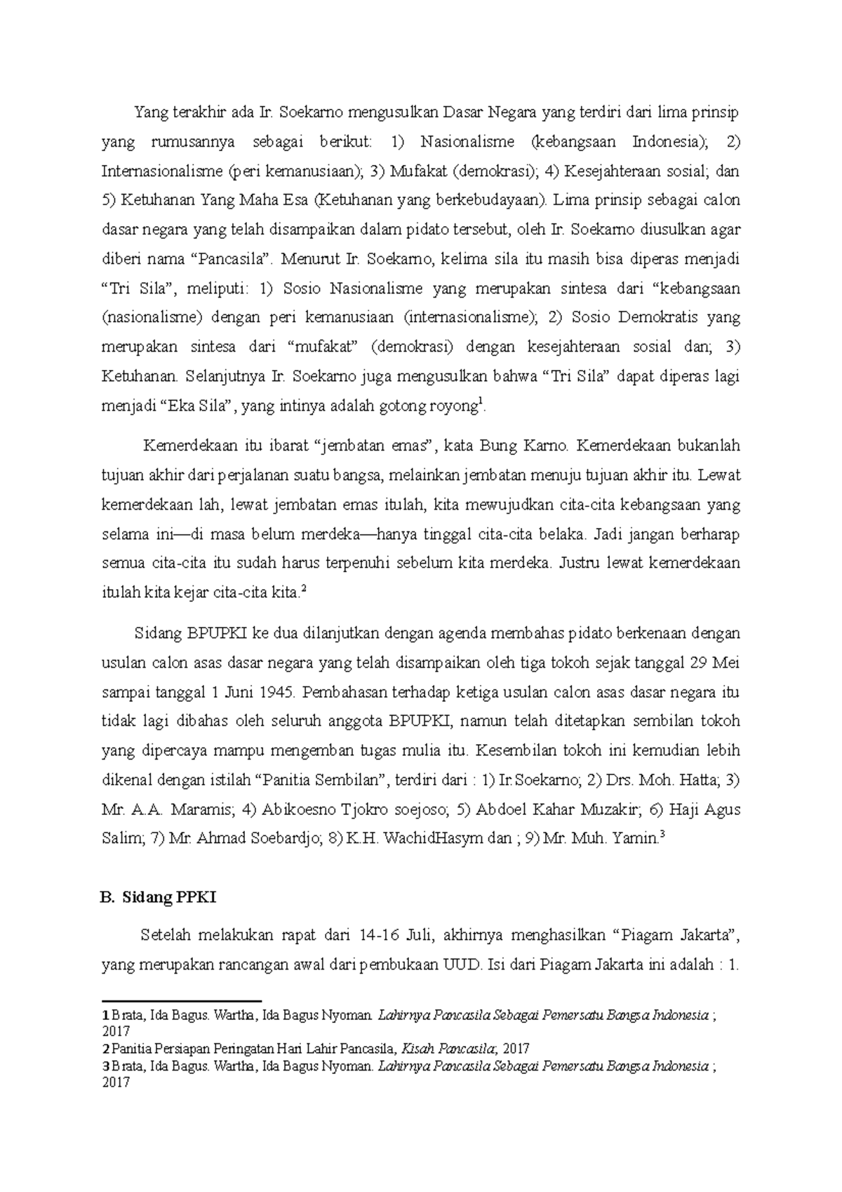 Makalah Penelitian - Yang terakhir ada Ir. Soekarno mengusulkan Dasar