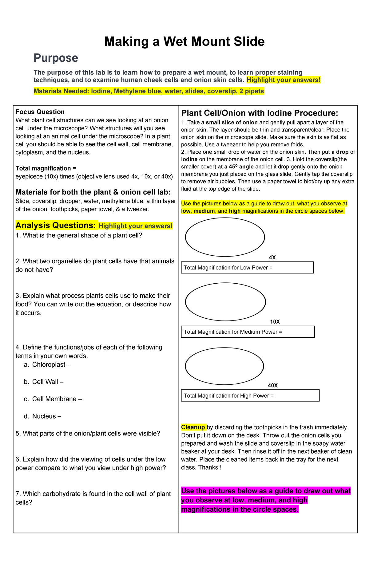 Wet Mount Slide Purpose at James Mccarter blog