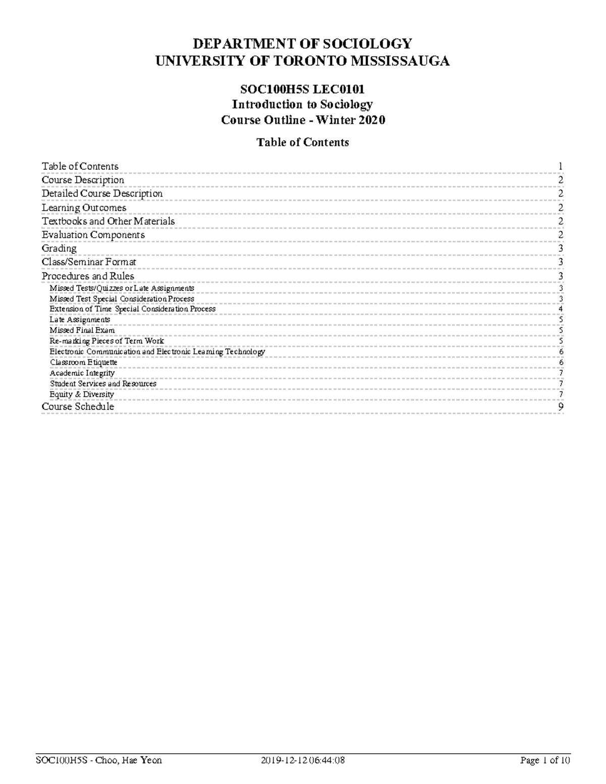 Introduction to sociology syllabus image