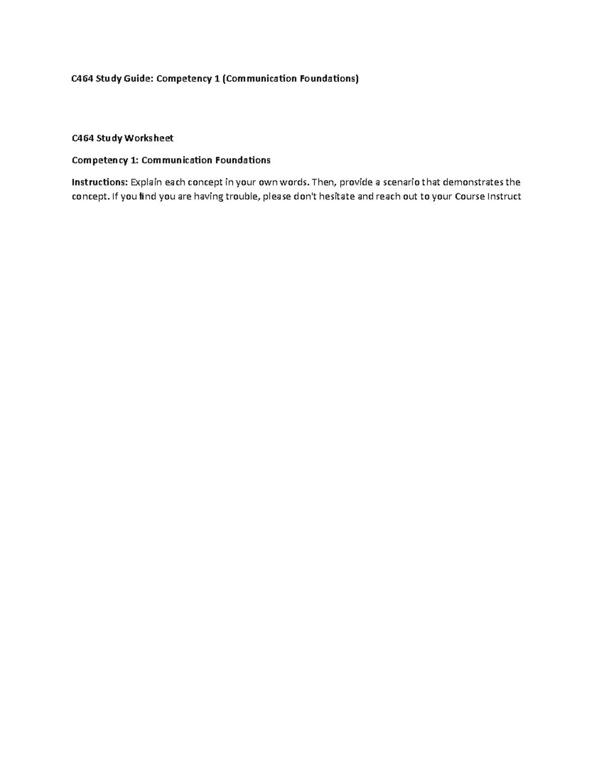 C464 Study Guide - introduction to communication - C464 Study Guide ...