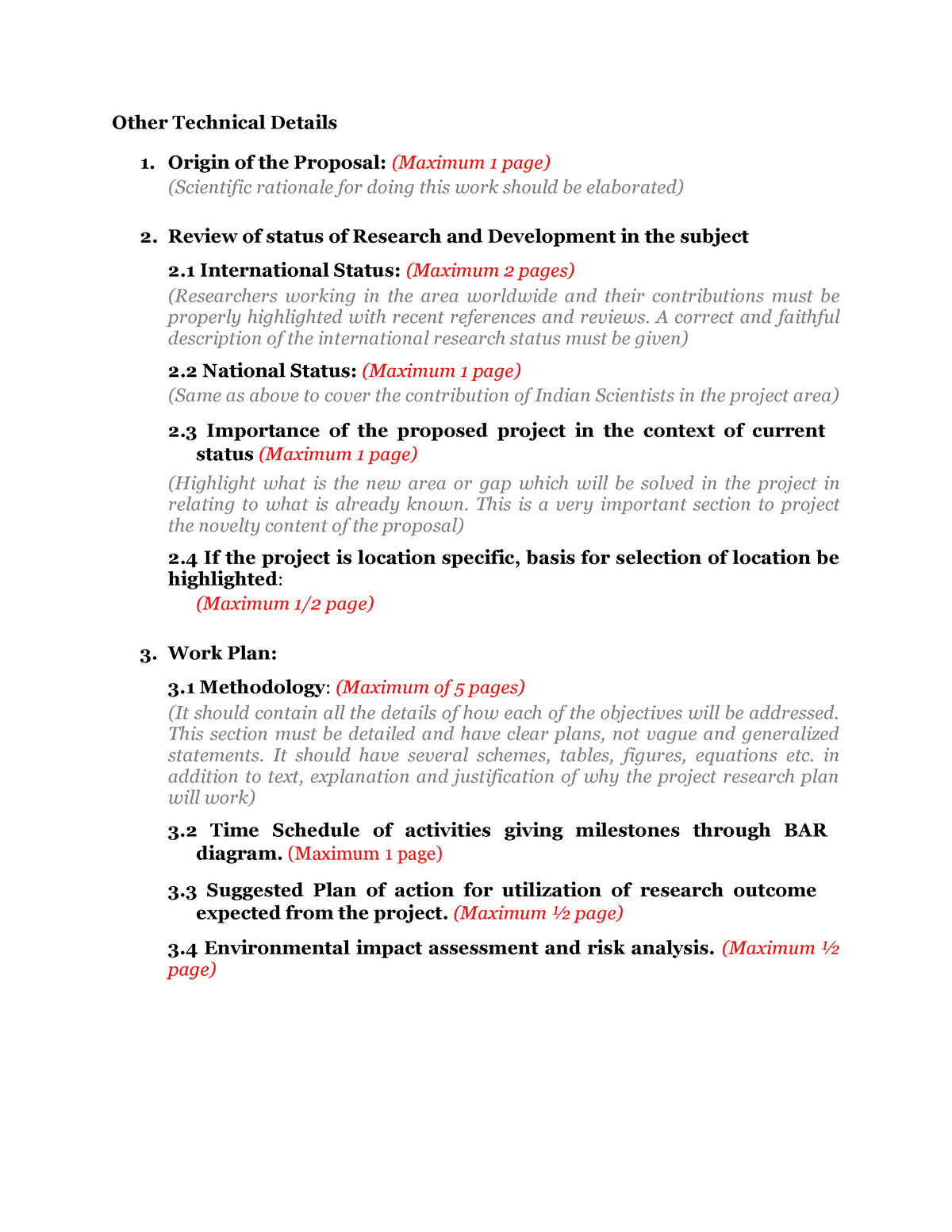 serb research proposal format