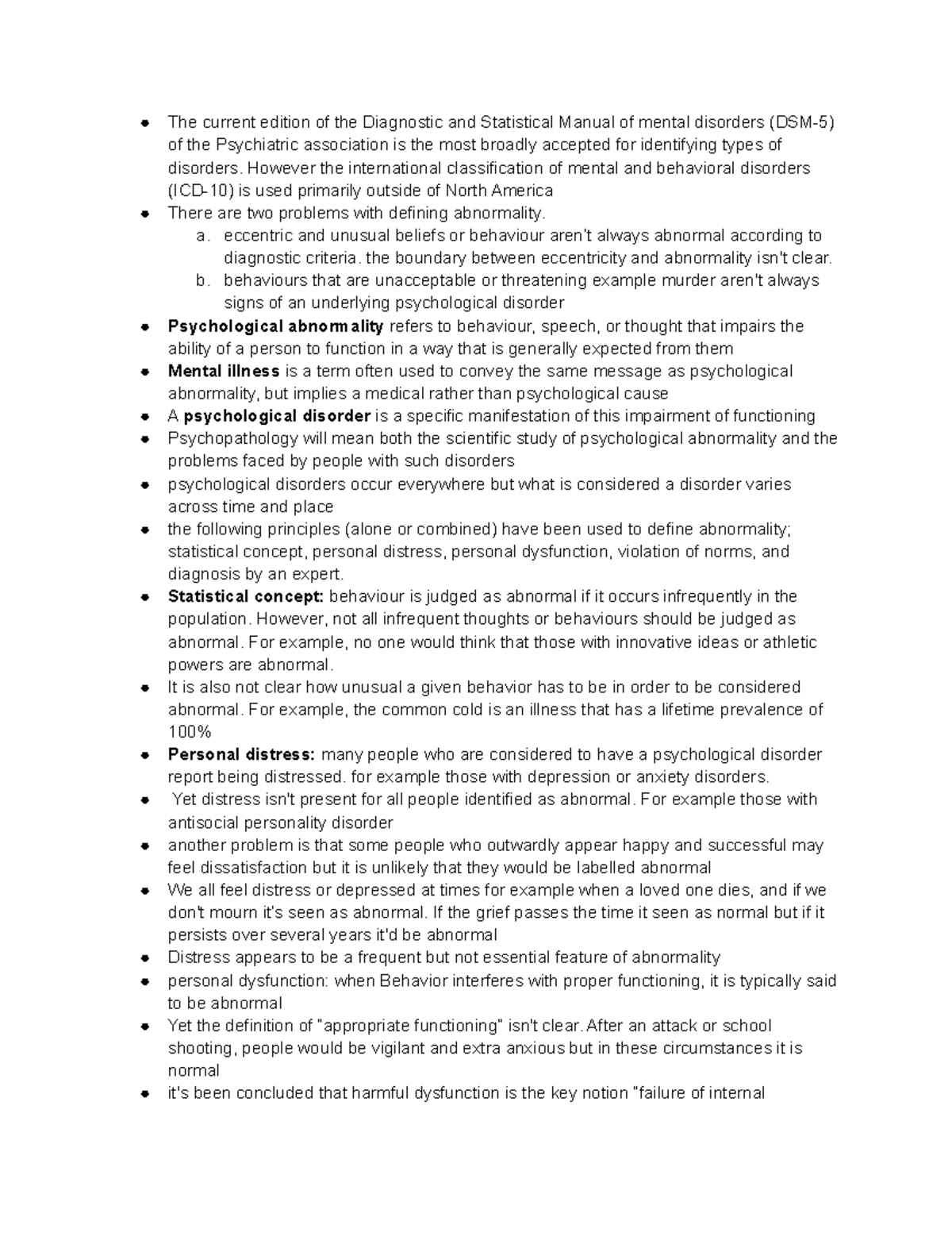 Psych 2310 - chapter 1 notes - The current edition of the Diagnostic ...