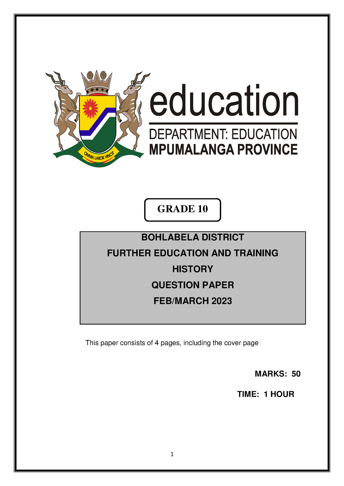 grade 10 history assignment term 1