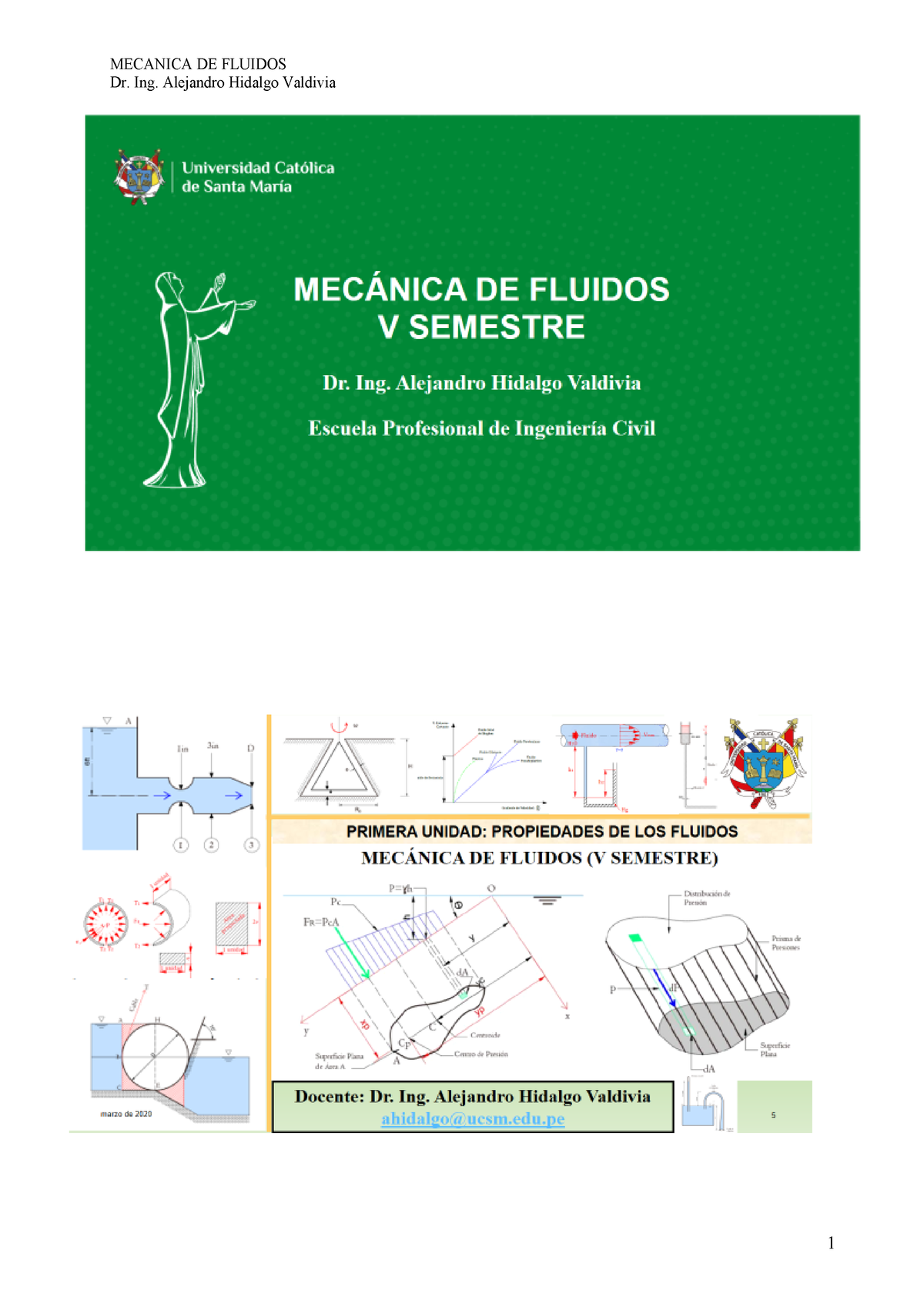 1ra UND Propiedades DE LOS Fluidos - Dr. Ing. Alejandro Hidalgo ...