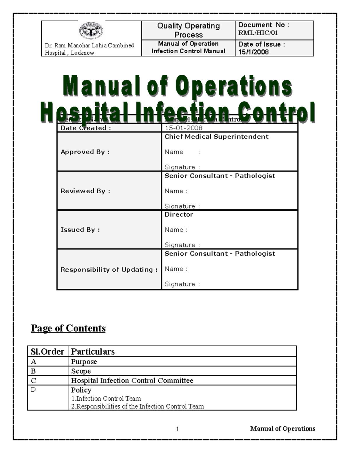 Infection Control Manual - Dr. Ram Manohar Lohia Combined Hospital ...