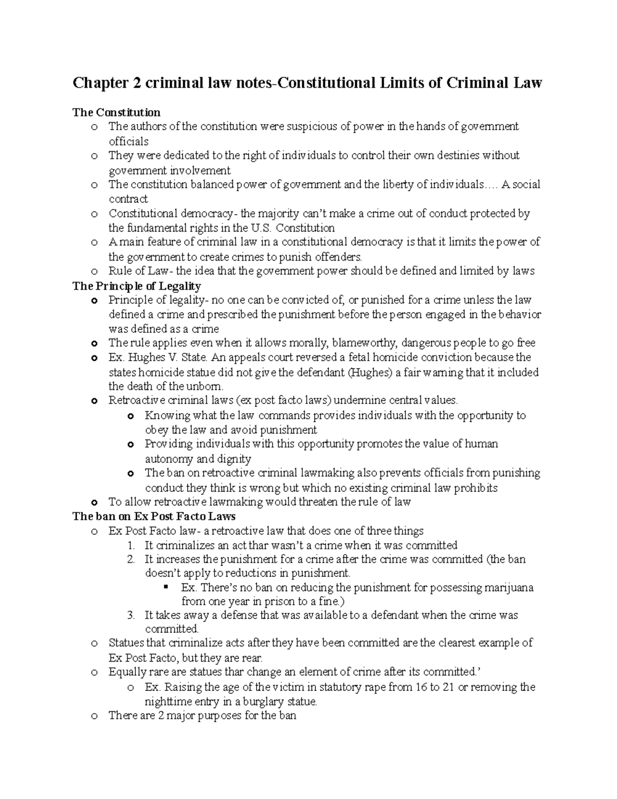 Criminal Law Text Book Notes Chapter 2 - Chapter 2 Criminal Law Notes ...