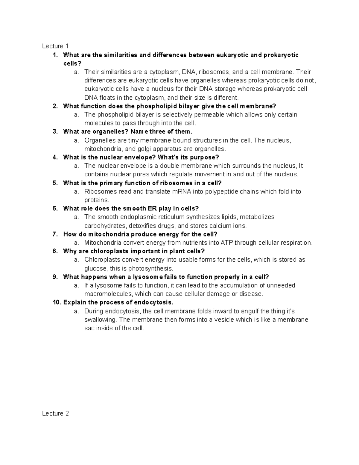 Week 3 study guide - Lecture 1 1. What are the similarities and ...
