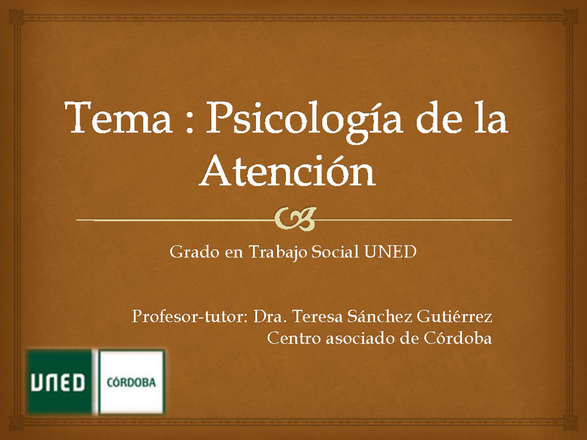 Apuntes procesos psico basicos - Psicologia de la atencion - Grado en