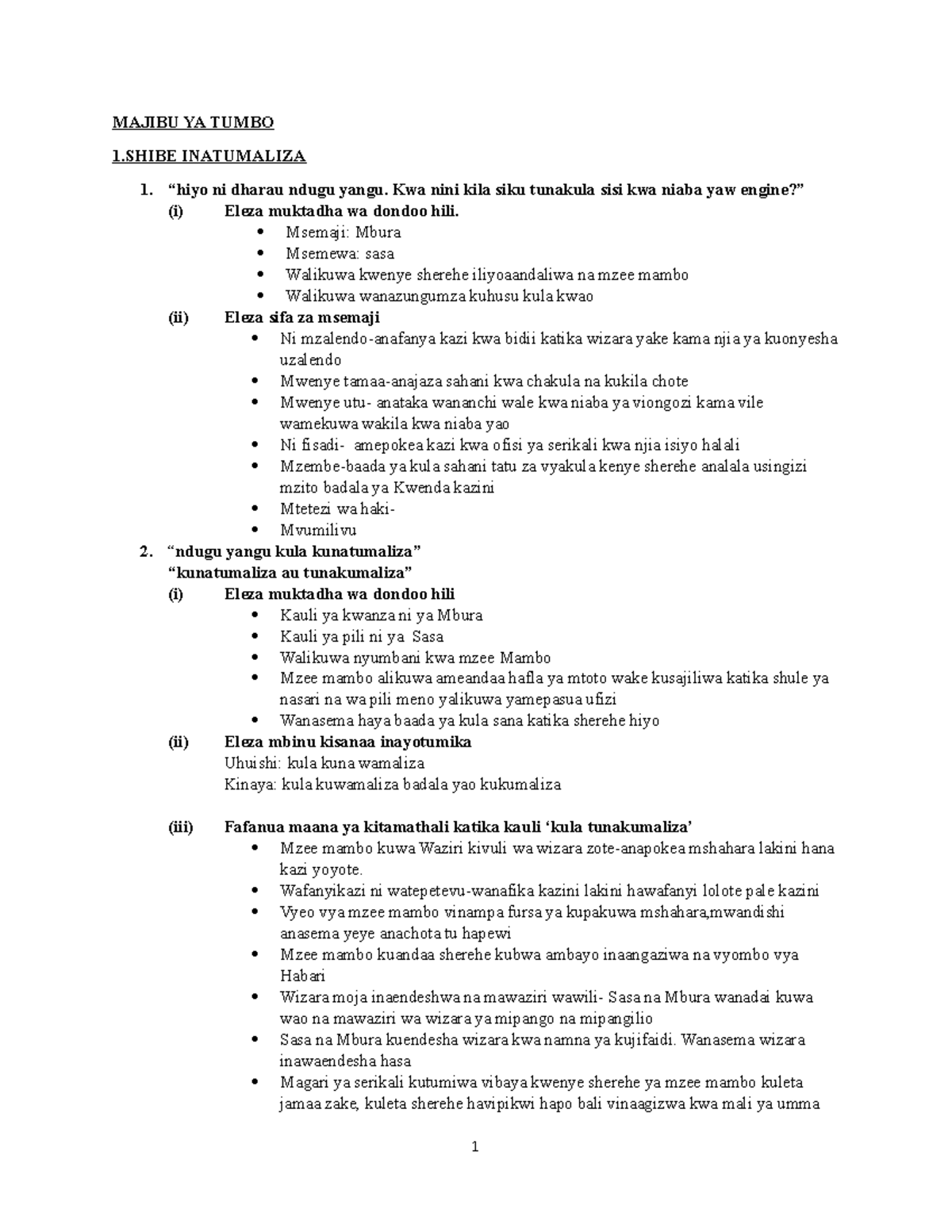 Majibu Ya Tumbo Tupite Majibu Ya Tumbo 1 Inatumaliza 1 Hiyo Ni