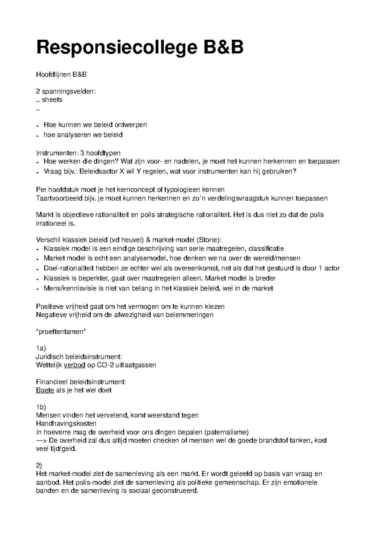 Responsiecollege B&B Bestuur En Beleid - Responsiecollege B&B ...