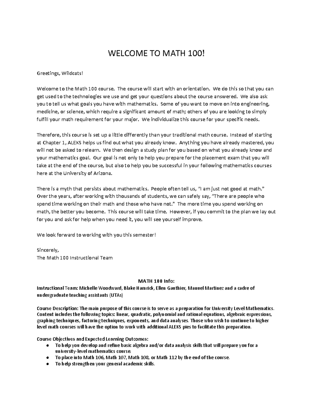 2204 math 100 syllabus updated welcome to math 100 greetings