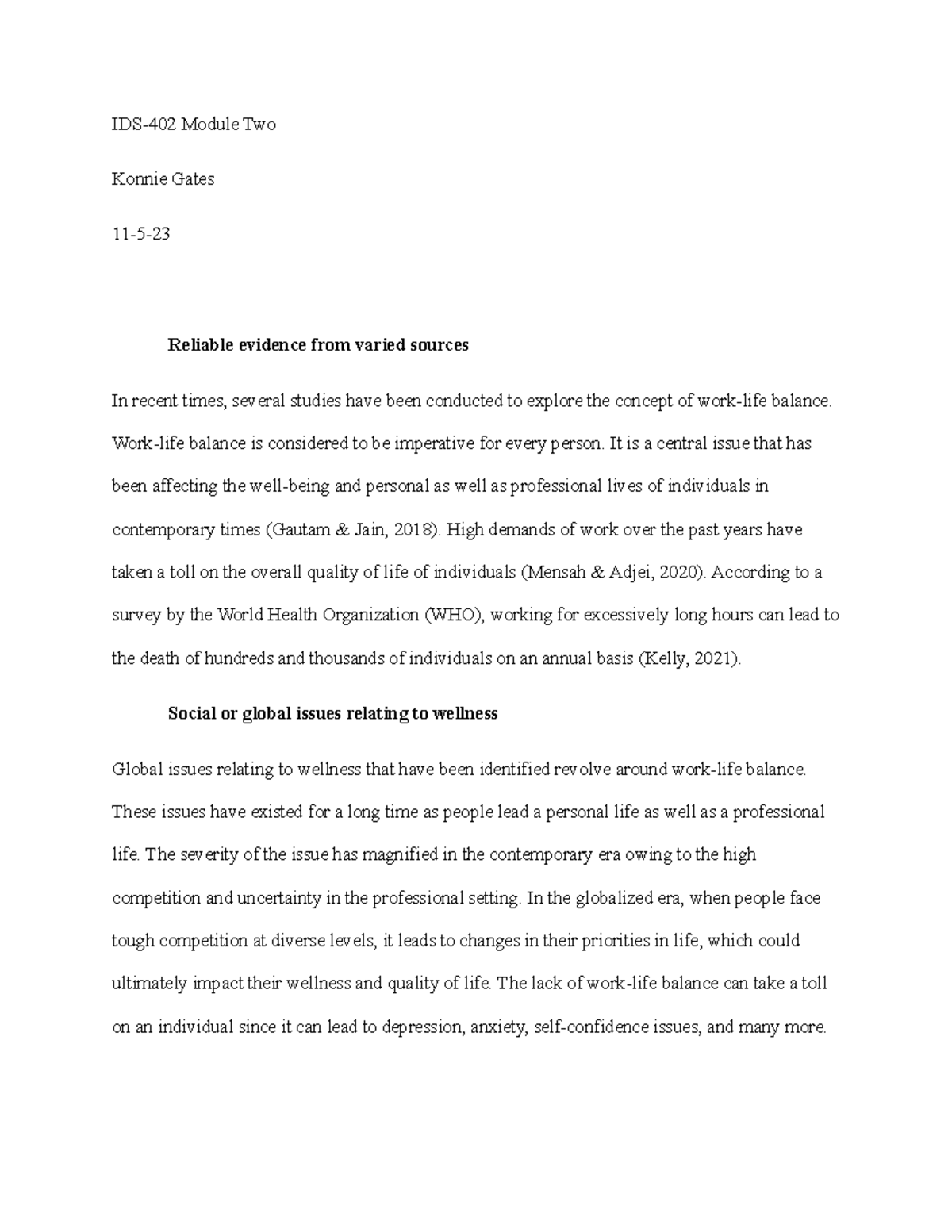 IDS 402 module two - Received an A on this paper - IDS-402 Module Two ...