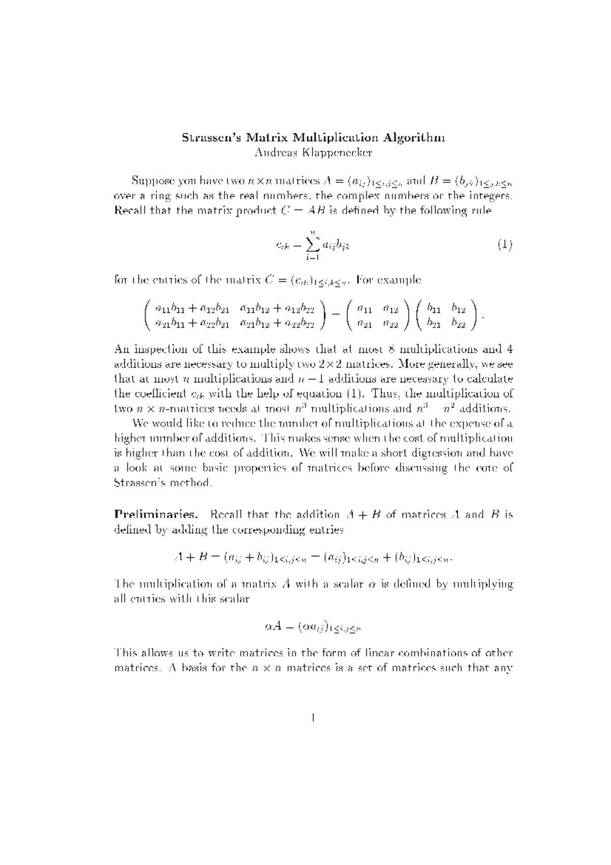 Matrix Multiplication Algorithm - Studocu