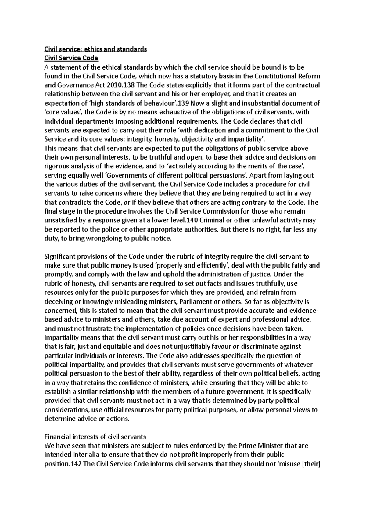 Civil service- ethics and standards Civil Service Code - Civil service ...