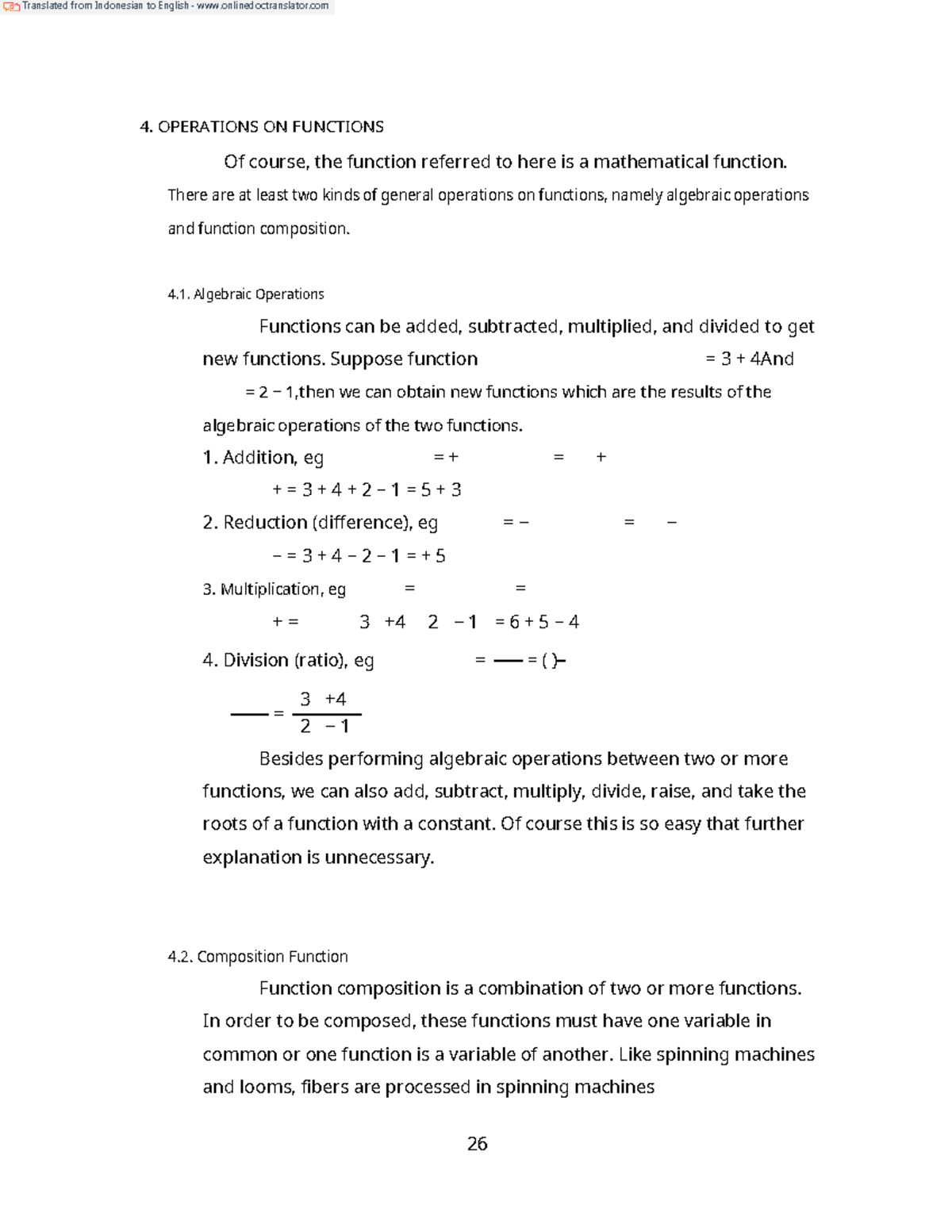 Operations ON Functions - OPERATIONS ON FUNCTIONS Of course, the ...