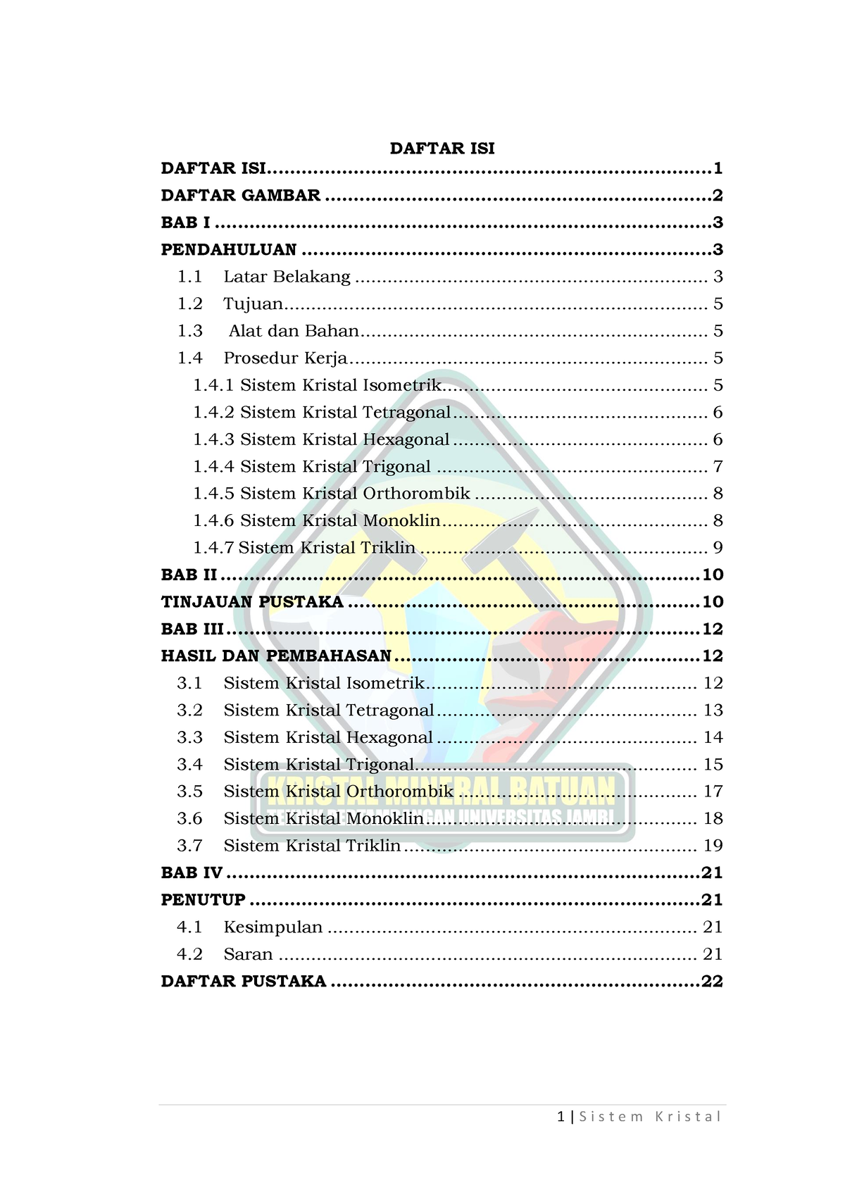 BAB 1 - good - DAFTAR ISI DAFTAR GAMBAR - Studocu