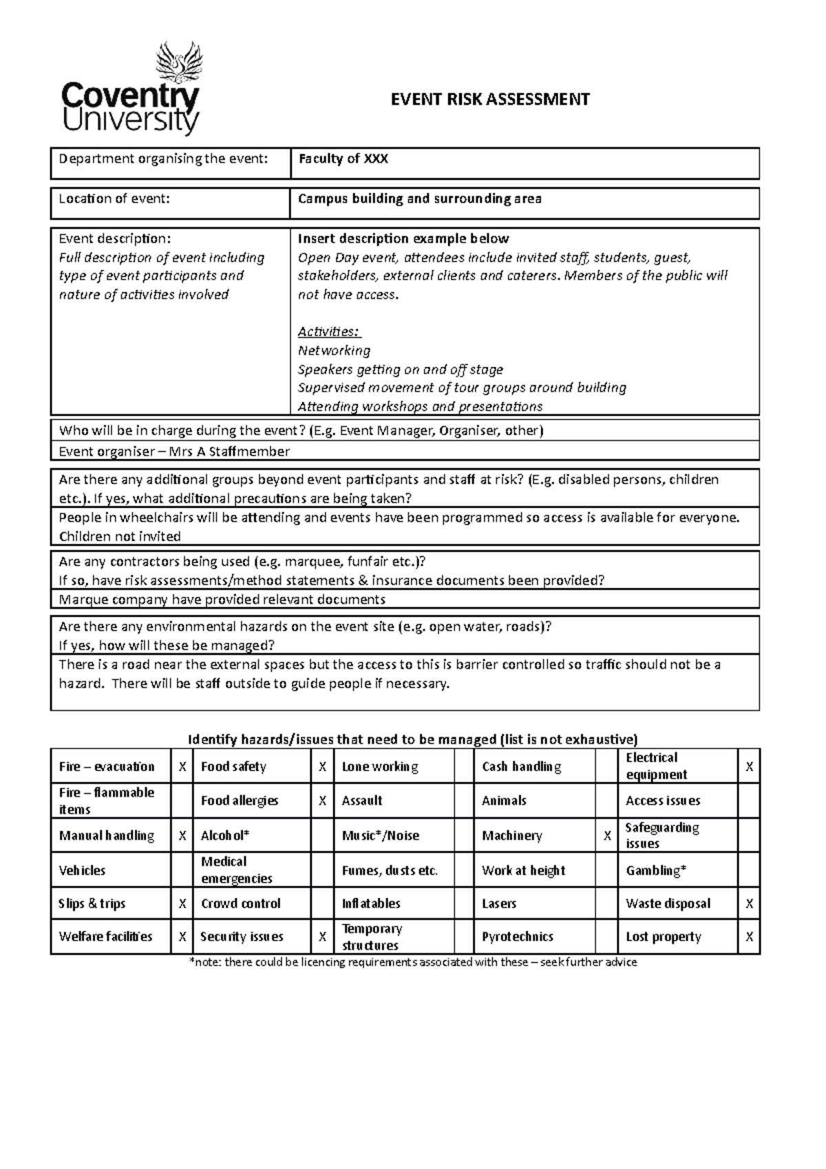 Event RISK Assessment IN Event Management AND Planning - EVENT RISK ...