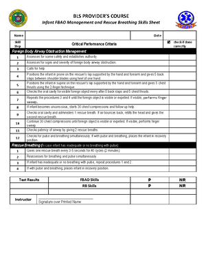 1 and 2 Rescuer Infant BLS Skills sheet 032618 v2 - BLS PROVIDER’S ...