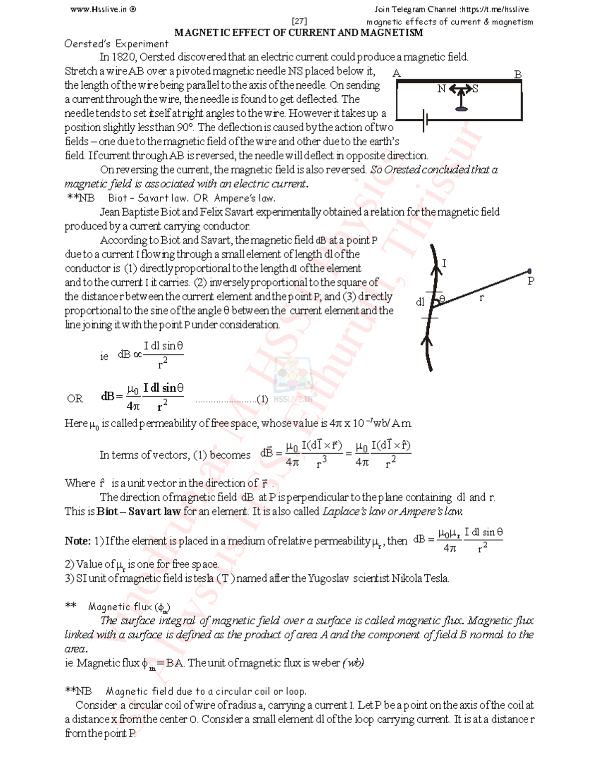 Hsslive-xii-physics-3. Magnetic Effects of Electric Current and ...
