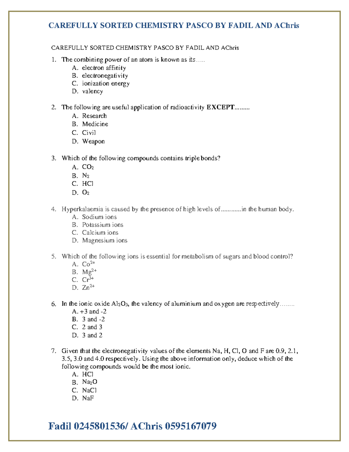 Chemistry Pasco 4 - Carefully Sorted Chemistry Pasco By Fadil And 