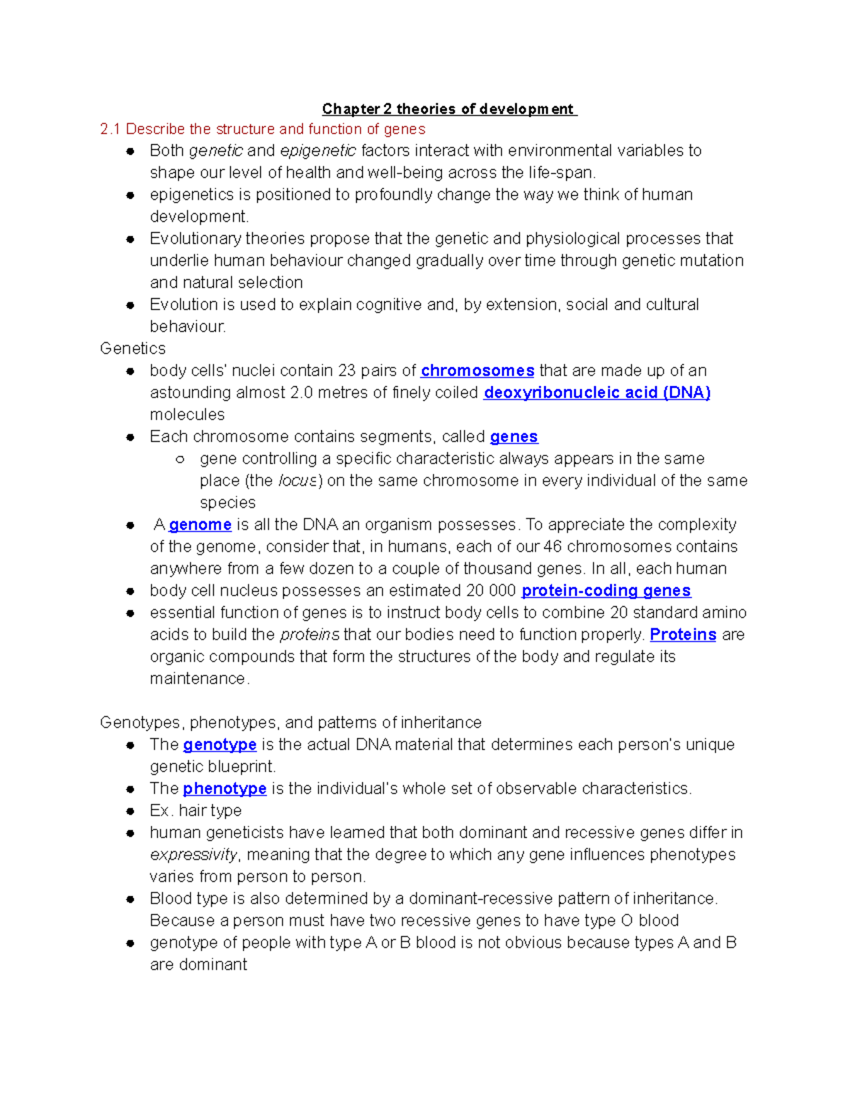 2 & 3 (theories and prenate and birth) - Chapter 2 theories of ...