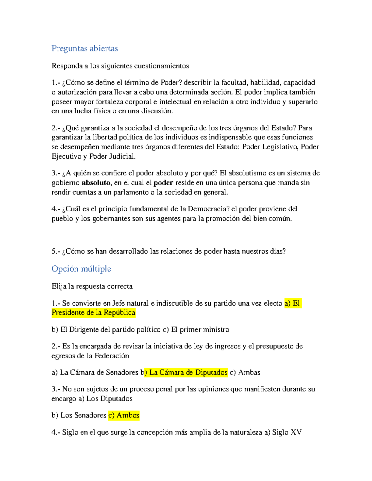 Preguntas Abiertas Microeconomia Iii Preguntas Abiertas Responda Los Siguientes Cuestionamientos Mo Se Define El Rmino De Poder Describir La Facultad Studocu