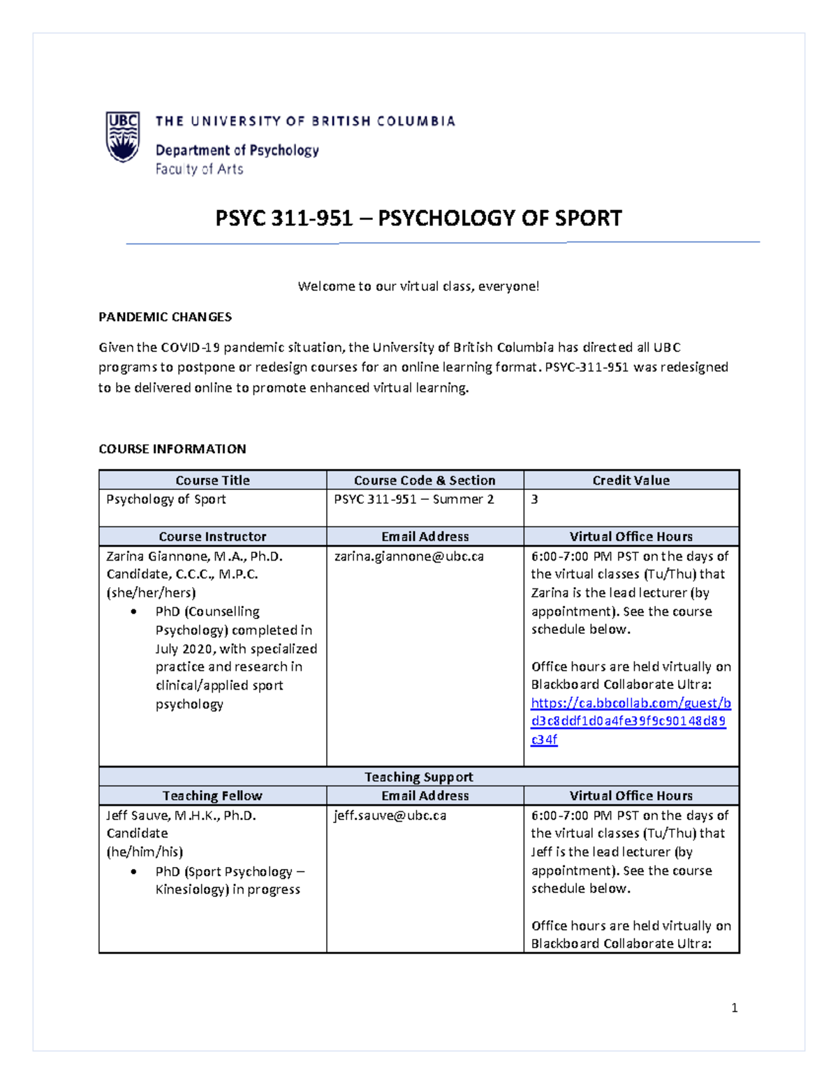 PSYC 311 Syllabus - Warning: TT: Undefined Function: 32 Warning: TT ...