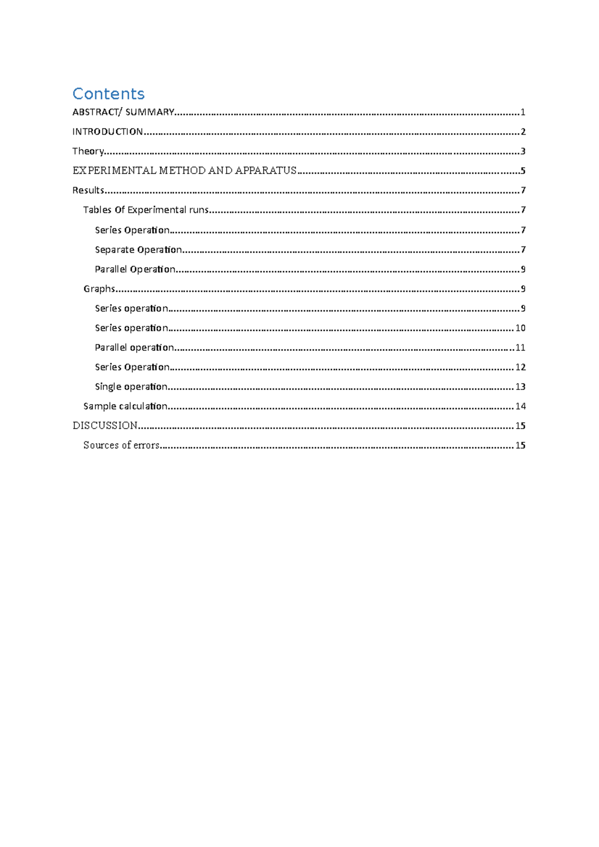 Prac report - Mr Jiyane - Contents ABSTRACT/ - Studocu